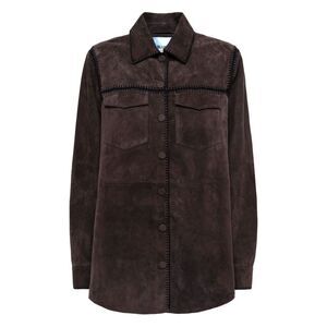 Blugirl Women Suede And Crochet Shirt